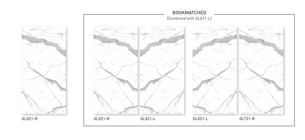 GLX21R - Calacatta Elite – Right - Tile Laying